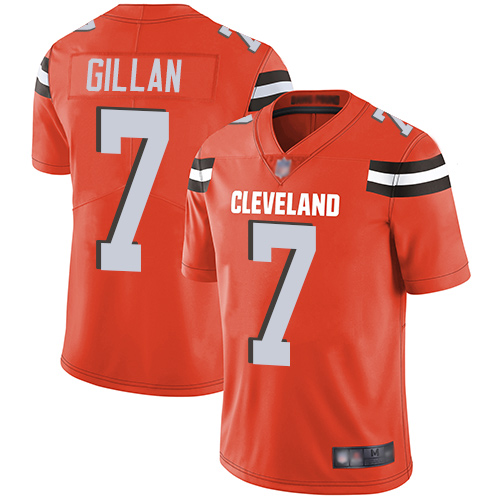 Cleveland Browns Jamie Gillan Men Orange Limited Jersey #7 NFL Football Alternate Vapor Untouchable->cleveland browns->NFL Jersey